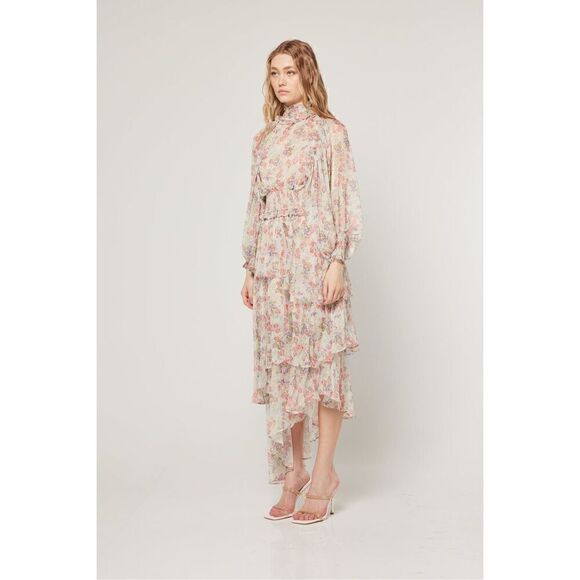 Elliatt Antonia Dress High Neck Midi Dress - in Wildflower Multi  size S NWT$289 - Picture 7 of 12